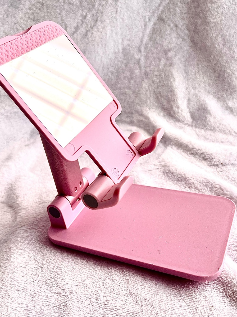 Pink Adjustable Phone & Tablet Stand Holder w/Mirror